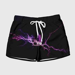 Женские шорты Сверкающая молния во тьме