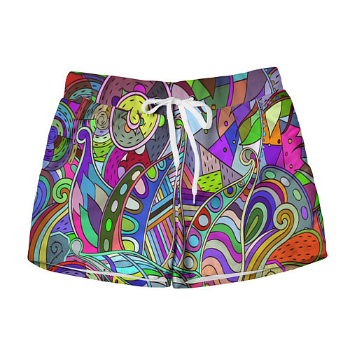 Женские шорты Детский красочный узор / 3D-принт – фото 1