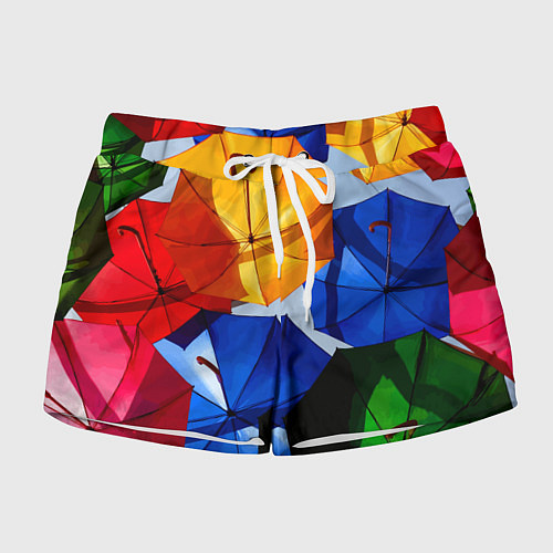 Женские шорты Разноцветные зонтики / 3D-принт – фото 1