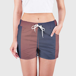 Шорты женские Коричнево-синий комбинированный современный узор, цвет: 3D-принт — фото 2