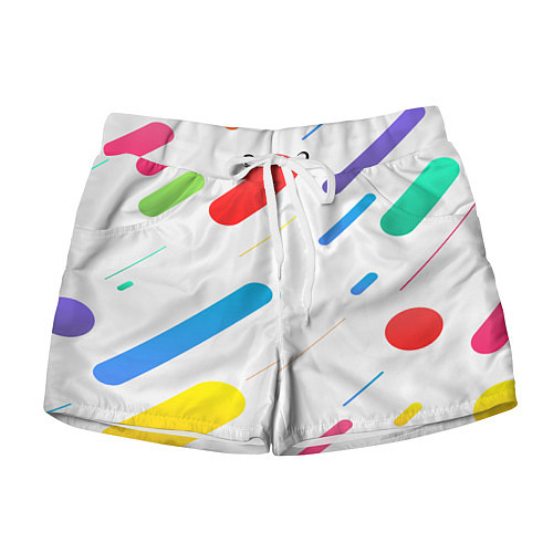 Женские шорты Разноцветные круги и полосы / 3D-принт – фото 1