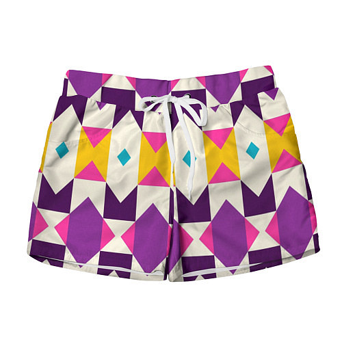 Женские шорты Геометрический цветной орнамент / 3D-принт – фото 1