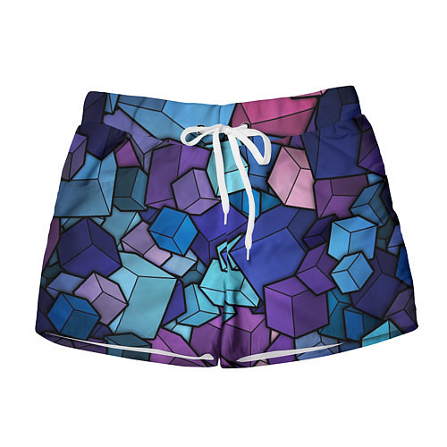 Женские шорты Цветные кубы / 3D-принт – фото 1