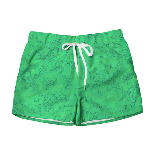 Женские шорты Мраморный зеленый яркий узор / 3D-принт – фото 1