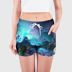 Шорты женские Спящий космос, цвет: 3D-принт — фото 2