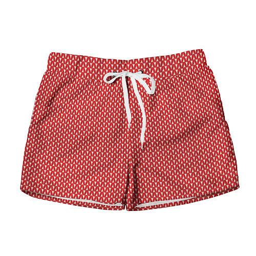 Женские шорты Вязанное полотно - Красное / 3D-принт – фото 1