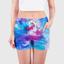 Шорты женские Радужная абстракция, цвет: 3D-принт — фото 2
