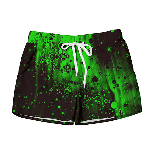 Женские шорты Зелёные краски и вода / 3D-принт – фото 1