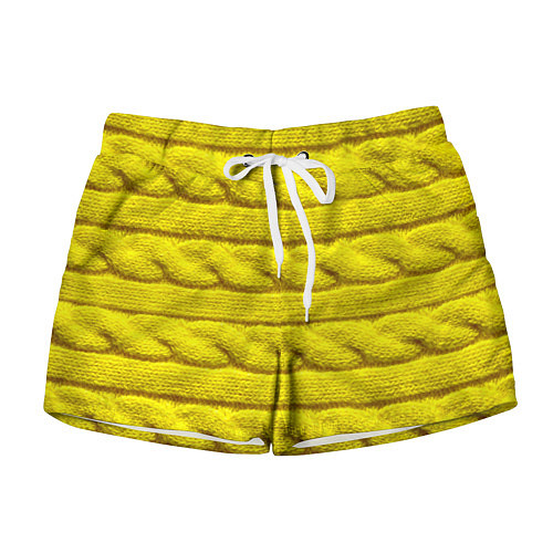 Женские шорты Жёлтый свитер - Осень-Зима 2028 / 3D-принт – фото 1
