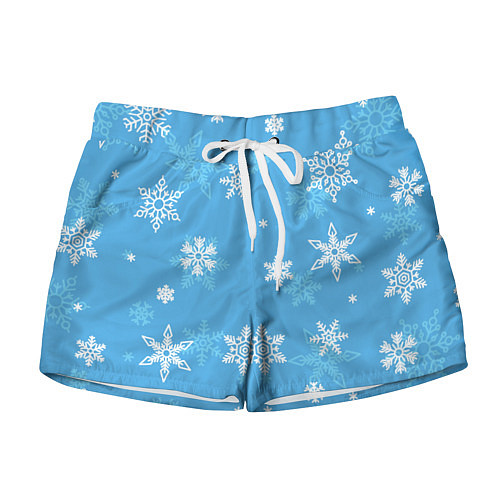 Женские шорты Голубой снегопад / 3D-принт – фото 1