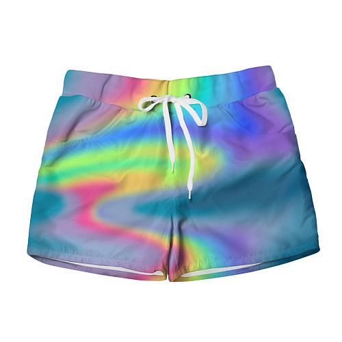 Женские шорты Разноцветные абстрактные полосы под стеклом / 3D-принт – фото 1