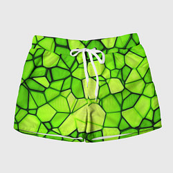 Шорты женские Неоновые салатовые осколки, цвет: 3D-принт