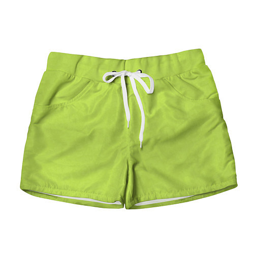 Женские шорты Текстурированный ярко зеленый салатовый / 3D-принт – фото 1
