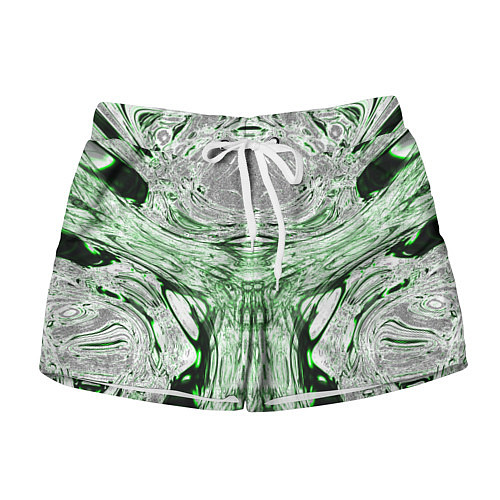 Женские шорты Зеленый узор / 3D-принт – фото 1