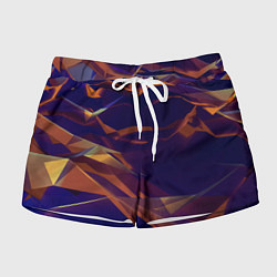 Женские шорты Бриллиантовые синие и оранжевые волны