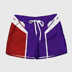 Шорты женские Белые, красные, синие полосы, цвет: 3D-принт