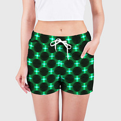 Шорты женские Зелёные фонари и чёрные круги, цвет: 3D-принт — фото 2