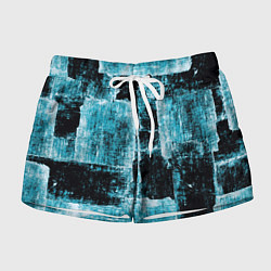 Шорты женские Голубой абстракт, цвет: 3D-принт