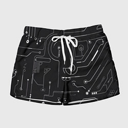 Женские шорты Зелёный абстрактный игровой