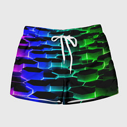 Женские шорты Неоновый разлом световых плит