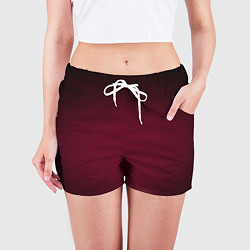 Шорты женские Марсала темная, градиент, цвет: 3D-принт — фото 2