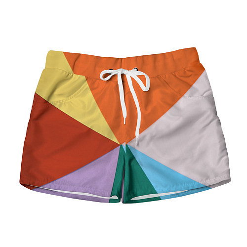 Женские шорты Разноцветные пересекающиеся треугольники / 3D-принт – фото 1
