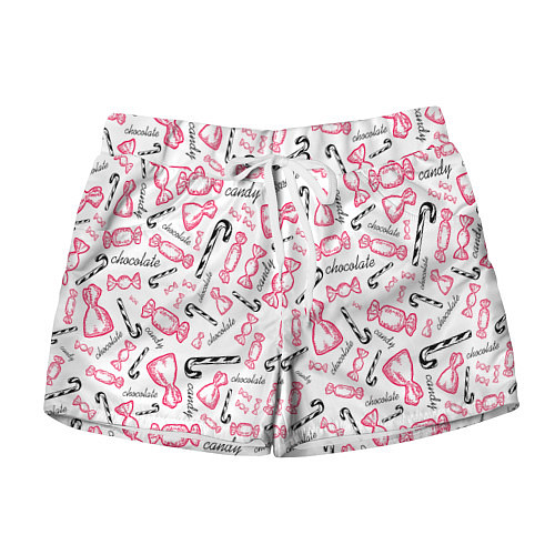 Женские шорты Сладкая жизнь в розовом цвете / 3D-принт – фото 1