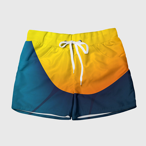 Женские шорты Двойной цвет: жёлтый и синий / 3D-принт – фото 1