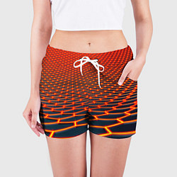 Шорты женские Honeycomb yellow cyber, цвет: 3D-принт — фото 2