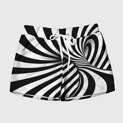 Шорты женские Оптические иллюзии зебра, цвет: 3D-принт