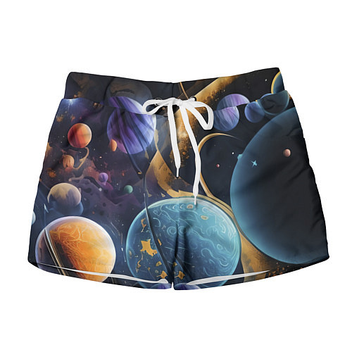 Женские шорты Планеты во вселенной / 3D-принт – фото 1
