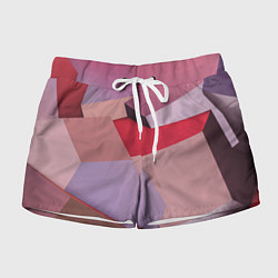 Шорты женские Розовое абстрактное множество кубов, цвет: 3D-принт