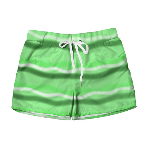 Женские шорты Зеленые волны / 3D-принт – фото 1