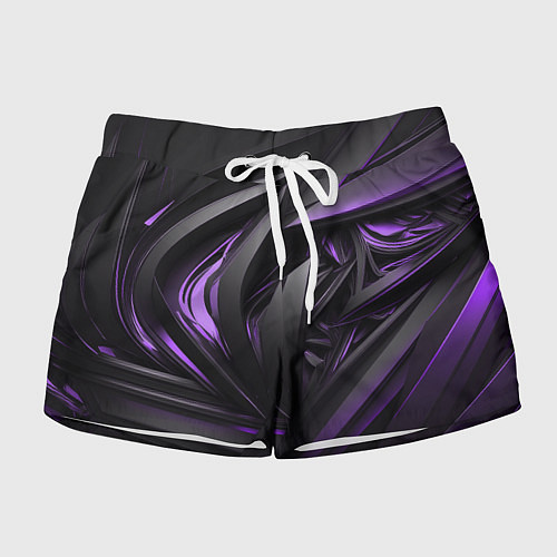 Женские шорты Черно-фиолетовые объекты / 3D-принт – фото 1