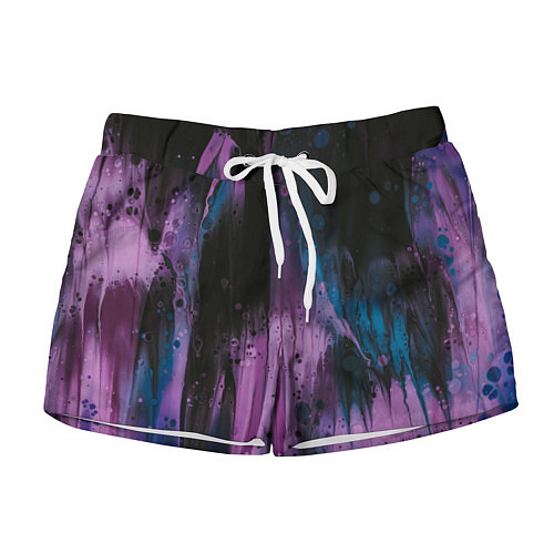 Женские шорты Фиолетовые абстрактные тени / 3D-принт – фото 1
