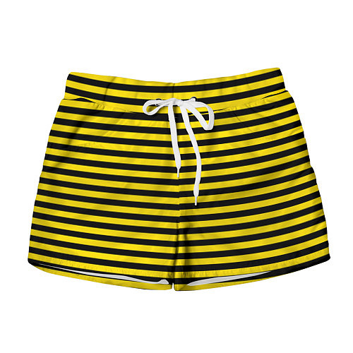 Женские шорты Черно-желтые осиные полосы / 3D-принт – фото 1