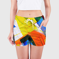 Шорты женские Геометрия огня, солнца и холода, цвет: 3D-принт — фото 2