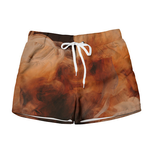 Женские шорты Оранжевый абстрактный дым / 3D-принт – фото 1