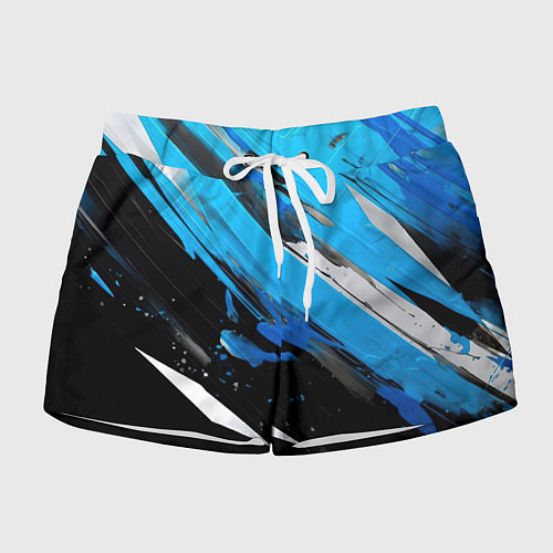 Женские шорты Black blue white / 3D-принт – фото 1