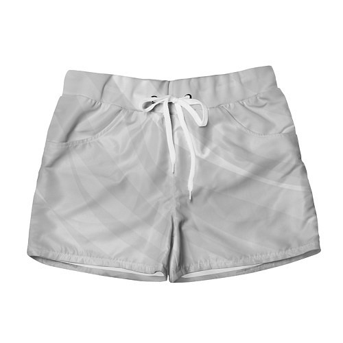 Женские шорты Светлый серый плавные полосы / 3D-принт – фото 1