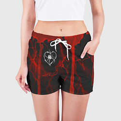 Шорты женские Гранж, разводы и паук, цвет: 3D-принт — фото 2