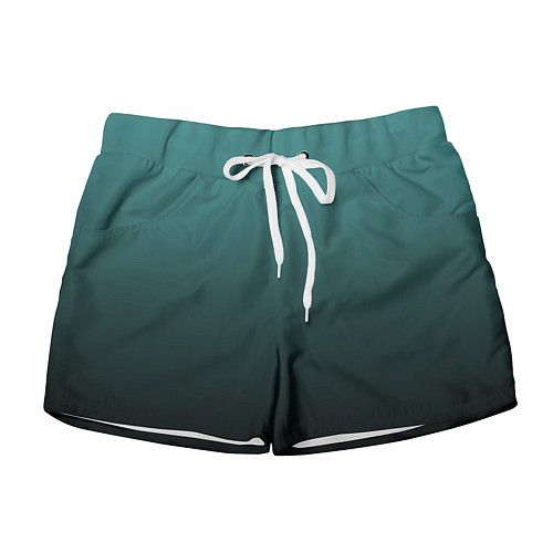 Женские шорты Градиент зелено-черный / 3D-принт – фото 1
