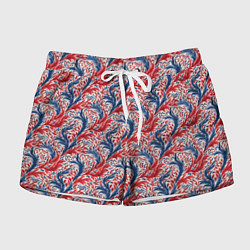 Женские шорты Русские белые синие красные узоры