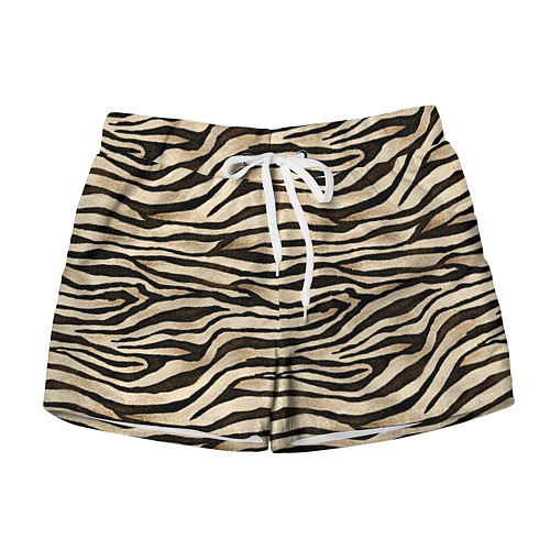 Женские шорты Шкура зебры и белого тигра / 3D-принт – фото 1