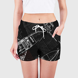 Шорты женские Чертеж ракеты, цвет: 3D-принт — фото 2