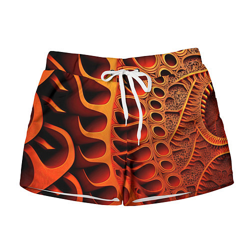 Женские шорты Объемная оранжевая абстракция / 3D-принт – фото 1