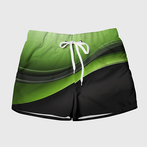 Женские шорты Black green abstract / 3D-принт – фото 1