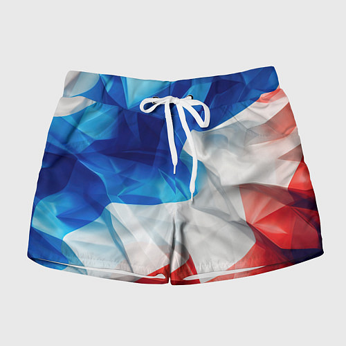 Женские шорты Абстракция в цветах флага РФ / 3D-принт – фото 1
