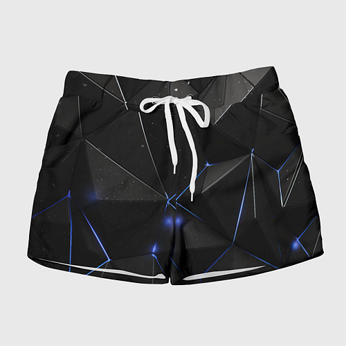 Женские шорты Black geometry texture / 3D-принт – фото 1