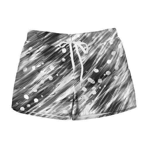 Женские шорты Черно-белые штрихи / 3D-принт – фото 1